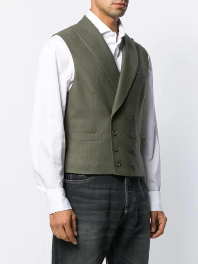 Shop Brunello Cucinelli Double-breasted Waistcoat In Green