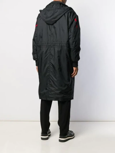 Shop Valentino Logo Raincoat In Black