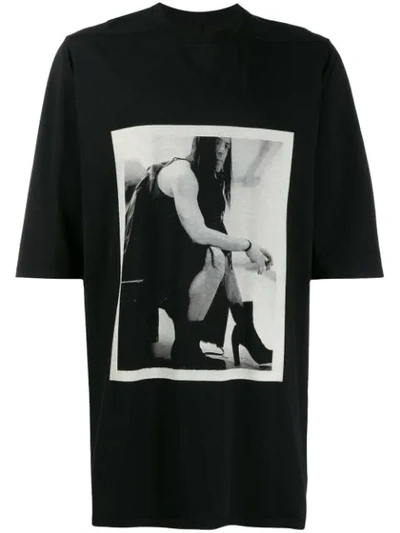 Shop Rick Owens Drkshdw Oversized Photo Print T-shirt In Black