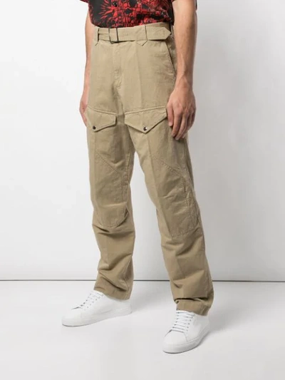 Shop Givenchy Belted Cargo Trousers In Neutrals