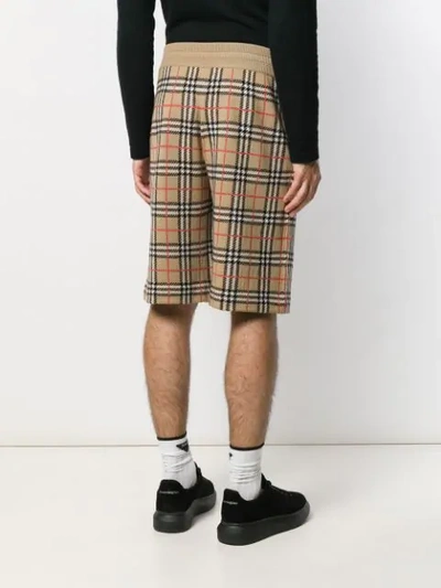 Shop Burberry Vintage Check Track Shorts In Neutrals
