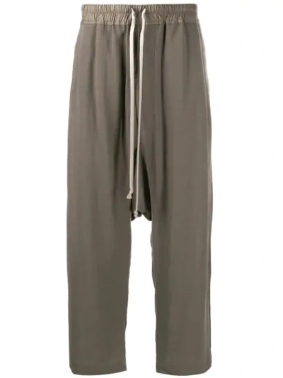 Shop Rick Owens Cropped Drop-crotch Trousers In Neutrals