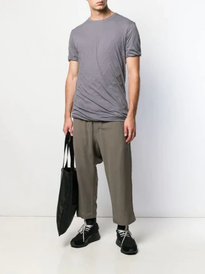 Shop Rick Owens Cropped Drop-crotch Trousers In Neutrals