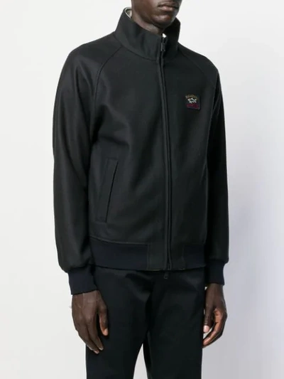 Shop Paul & Shark Zipped Sports Jacket In Black