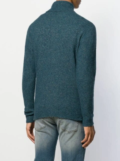 Shop Nuur Knitted Roll Neck Jumper In Blue