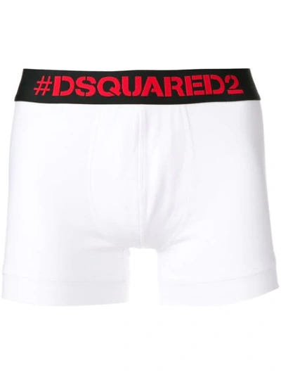 Shop Dsquared2 Logo Boxer Briefs In White