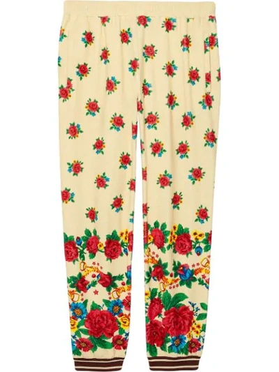 Shop Gucci Loose Printed Chenille Jogging Pant In 9376 White