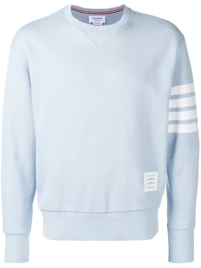 Shop Thom Browne Engineered 4-bar Loopback Sweatshirt In Blue