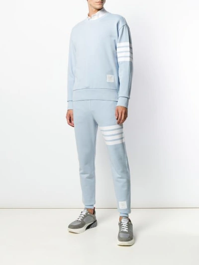 Shop Thom Browne Engineered 4-bar Loopback Sweatshirt In Blue