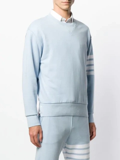 Shop Thom Browne Engineered 4-bar Loopback Sweatshirt In Blue