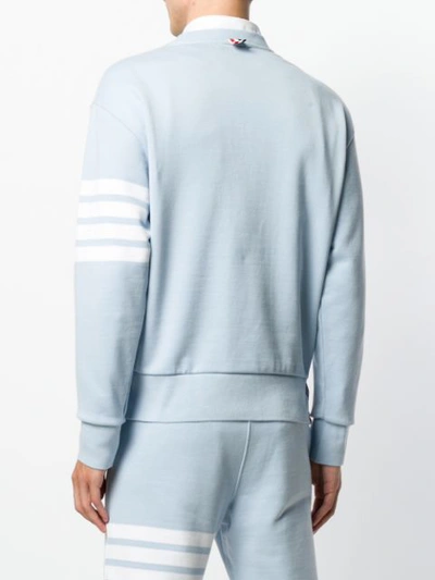 Shop Thom Browne Engineered 4-bar Loopback Sweatshirt In Blue