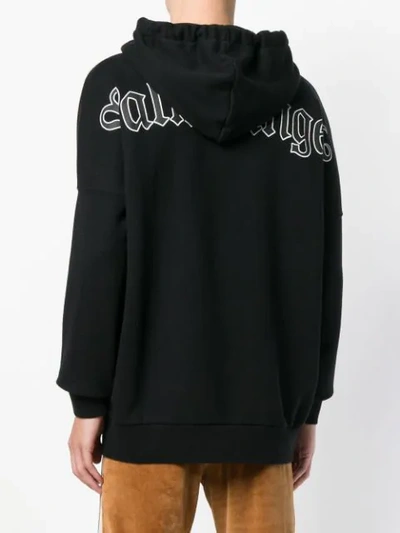 Shop Palm Angels Graphic Print Hooded Sweatshirt In Black