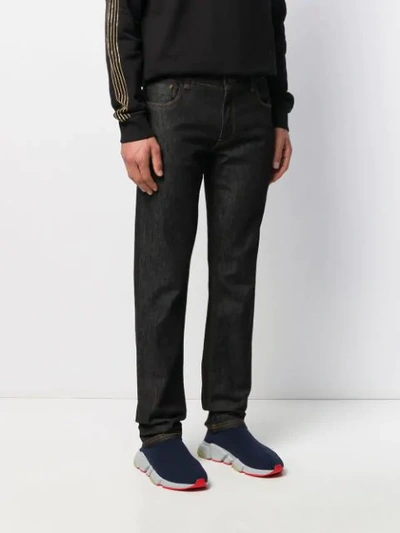 Shop Fendi Ff Pocket Straight-leg Jeans In Black