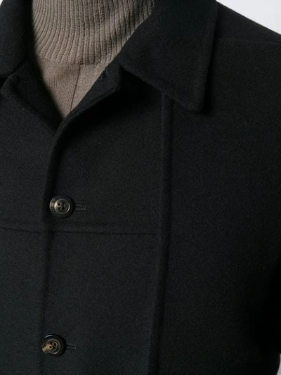 Shop Rick Owens Belted Panelled Coat In Black