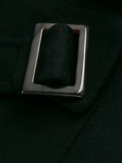 Shop Rick Owens Belted Panelled Coat In Black