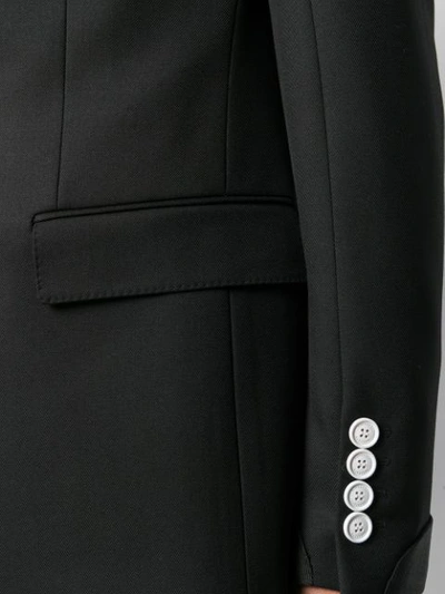 Shop Burberry Contrast Buttons Blazer In Black