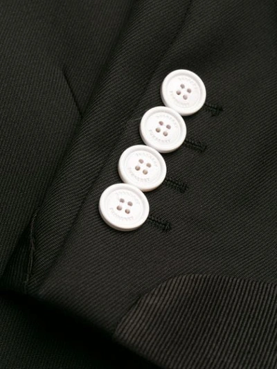 Shop Burberry Contrast Buttons Blazer In Black