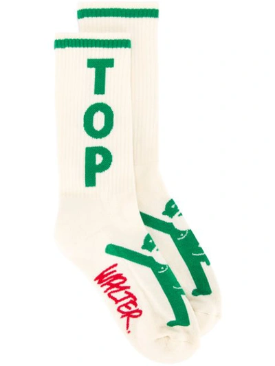 Shop Walter Van Beirendonck Top Socks - White