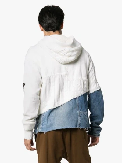 GREG LAUREN X PAUL & SHARK DENIM KNIT HOODIE - 大地色