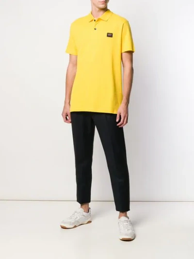 Shop Paul & Shark Logo Polo T-shirt In Yellow