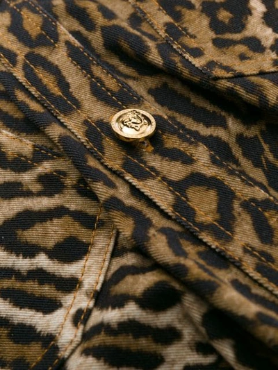 Shop Versace Animal Print Shirt Jacket In Neutrals