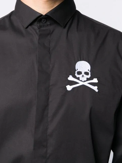 Shop Philipp Plein Printed Skull Shirt In 02 Black