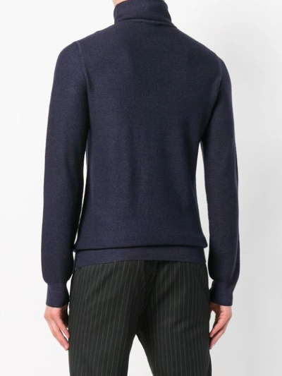 Shop Paolo Pecora Roll-neck Fitted Sweater - Blue