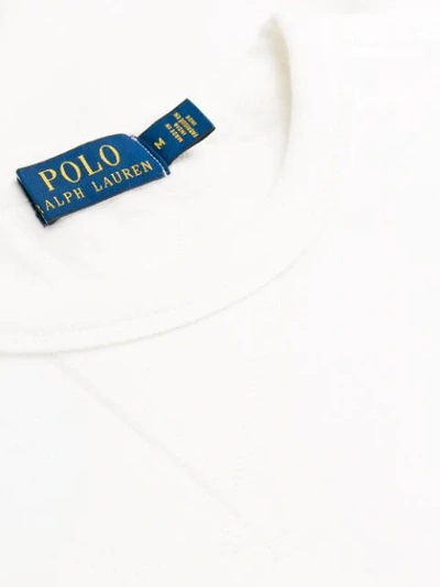 POLO RALPH LAUREN EMBROIDERED LOGO SWEATER - 白色