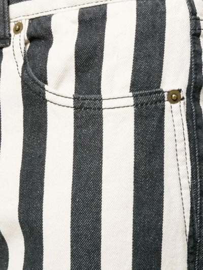 SAINT LAURENT STRIPED STRAIGHT JEANS - 白色