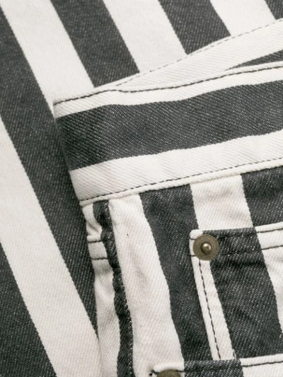 SAINT LAURENT STRIPED STRAIGHT JEANS - 白色