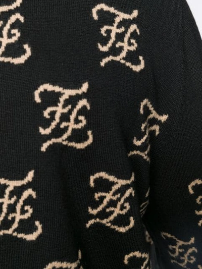 Shop Fendi Karligraphy Ff Monogram Sweater In F0g9q Nero Sabbia