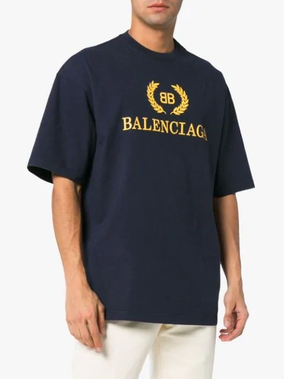Shop Balenciaga Bb Logo T In Blue