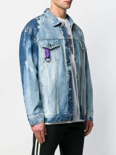 Shop Icosae Acid Wash Denim Jacket In Blue