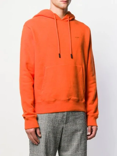 Shop Off-white Logo Print Hooded Sweater In Orange