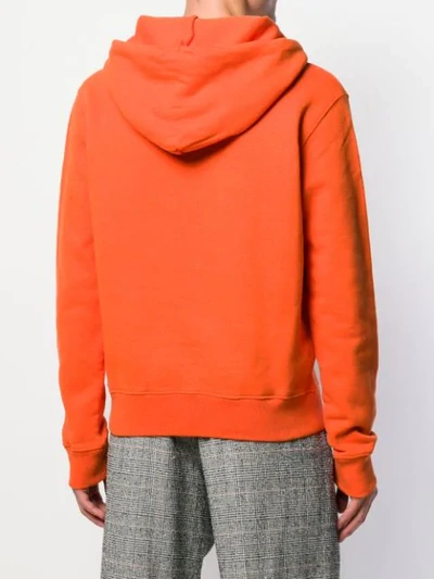 Shop Off-white Logo Print Hooded Sweater In Orange