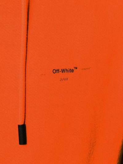 Shop Off-white Logo Print Hooded Sweater In Orange