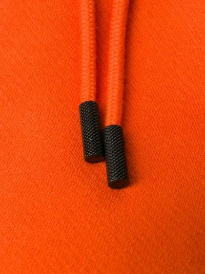 Shop Off-white Logo Print Hooded Sweater In Orange