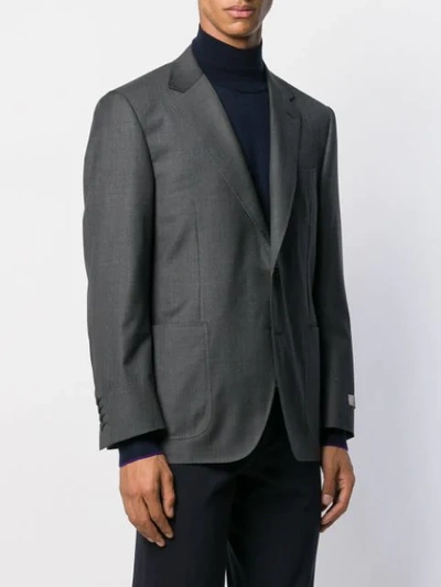 Canali Plain Formal Blazer In Grey