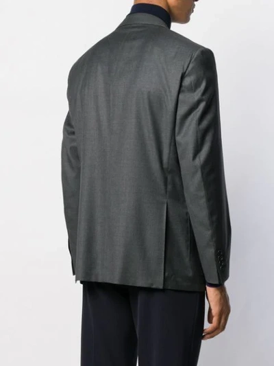 Canali Plain Formal Blazer In Grey
