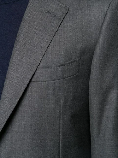 Canali Plain Formal Blazer In Grey