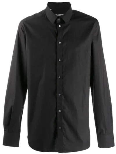 Shop Dolce & Gabbana Long-sleeve Poplin Shirt In Black