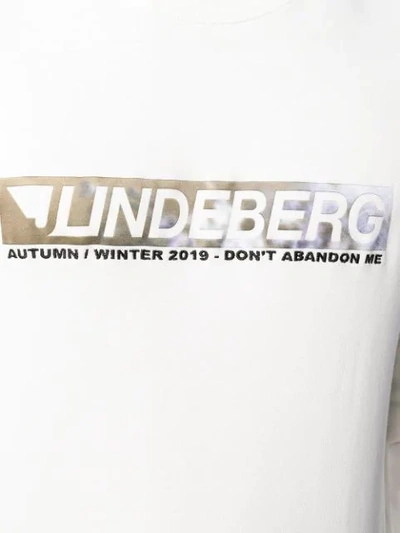 Shop J. Lindeberg Hurl Logo Print Sweatshirt In White