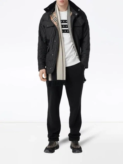 Shop Burberry Packaway Hood Quilted Thermoregulated Field Jacket In Black