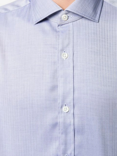 Shop Z Zegna Striped Cotton Shirt In Blue