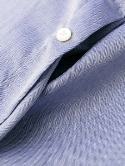 Shop Z Zegna Striped Cotton Shirt In Blue