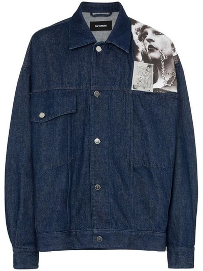 Shop Raf Simons Punkette Oversized Denim Jacket In Blue