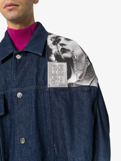 Shop Raf Simons Punkette Oversized Denim Jacket In Blue