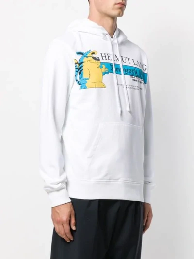 Shop Helmut Lang Graphic Print Hoodie In White