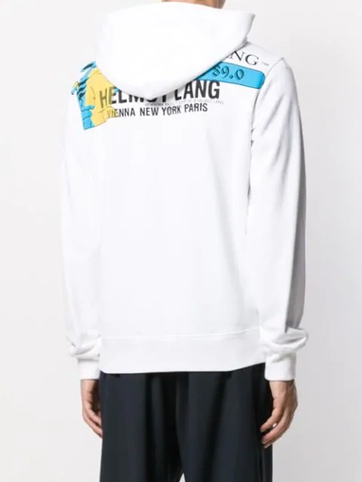 Shop Helmut Lang Graphic Print Hoodie In White