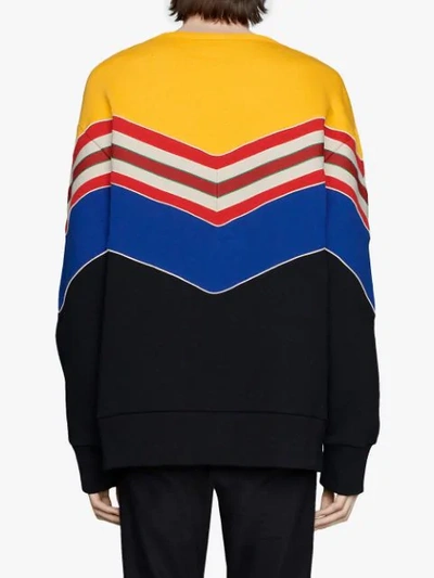 Shop Gucci Sweatshirt With Chevron  Stripe In Black